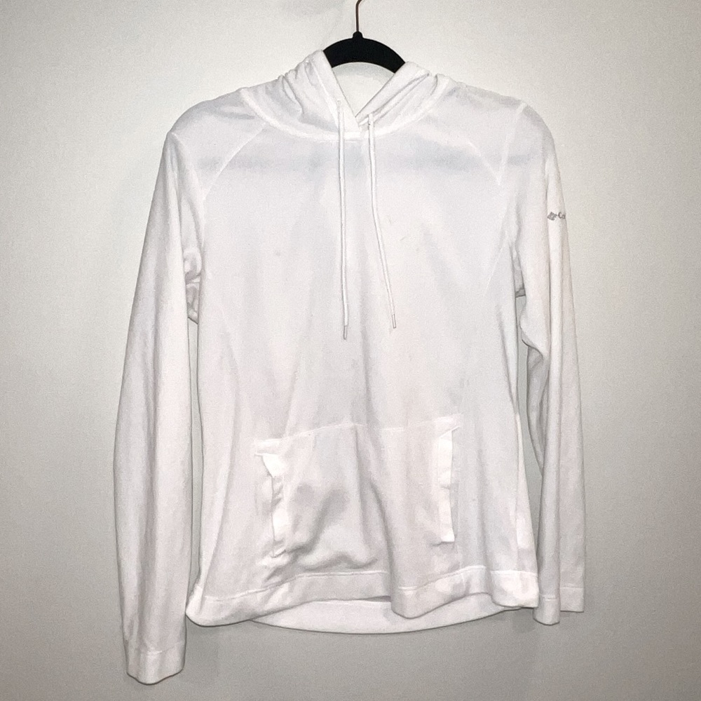 🤍Columbia🤍 Fleece Hoodie Pullover Pocket White Size Medium Sportswear